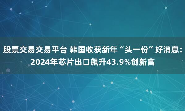 股票交易交易平台 韩国收获新年“头一份”好消息：2024年芯片出口飙升43.9%创新高