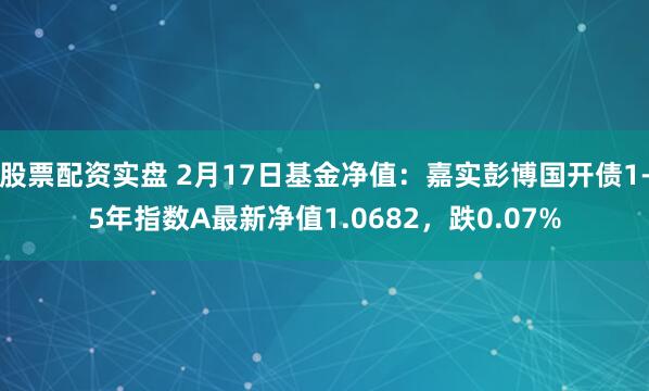 股票配资实盘 2月17日基金净值：嘉实彭博国开债1-5年指数A最新净值1.0682，跌0.07%